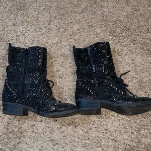 Size 8.5 / Gianni Bini sparkle Combat Boots